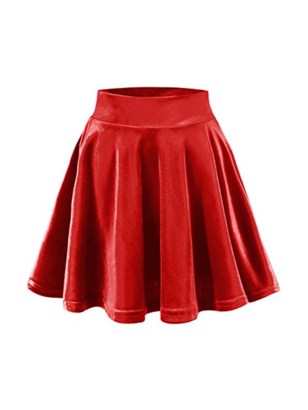 Women's Vintage Velvet Skater Skirt Flared Stretchy Mini